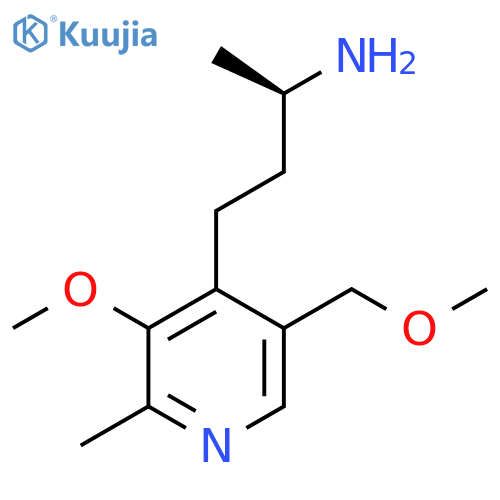 (2R)-4-3-methoxy-5-(methoxymethyl)-2-methylpyridin-4-ylbutan-2-amine structure