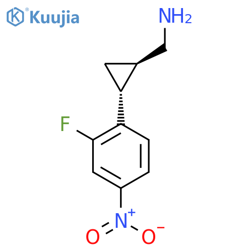 rac-(1R,2R)-2-(2-fluoro-4-nitrophenyl)cyclopropylmethanamine structure