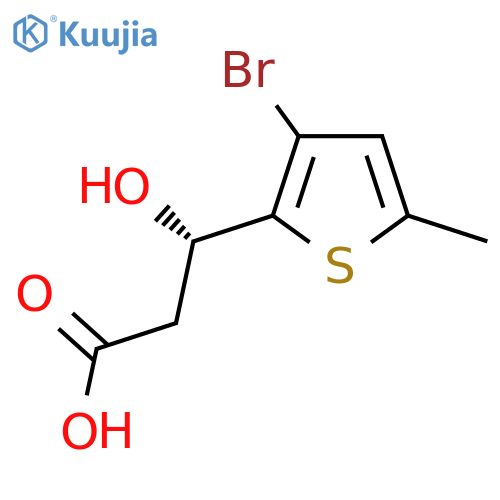(3S)-3-(3-bromo-5-methylthiophen-2-yl)-3-hydroxypropanoic acid structure