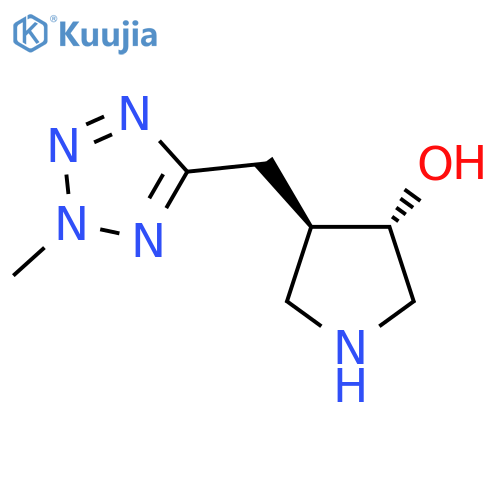 rac-(3R,4S)-4-(2-methyl-2H-1,2,3,4-tetrazol-5-yl)methylpyrrolidin-3-ol structure