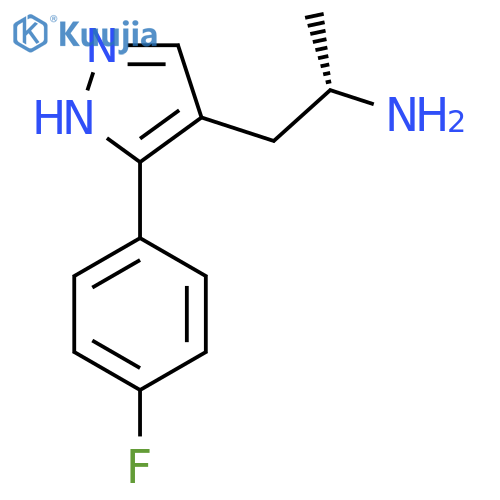 (2S)-1-3-(4-fluorophenyl)-1H-pyrazol-4-ylpropan-2-amine structure