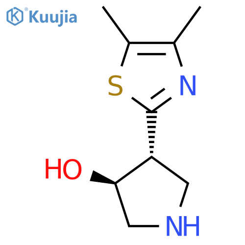 rac-(3R,4S)-4-(dimethyl-1,3-thiazol-2-yl)pyrrolidin-3-ol structure