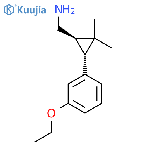 rac-(1R,3R)-3-(3-ethoxyphenyl)-2,2-dimethylcyclopropylmethanamine structure