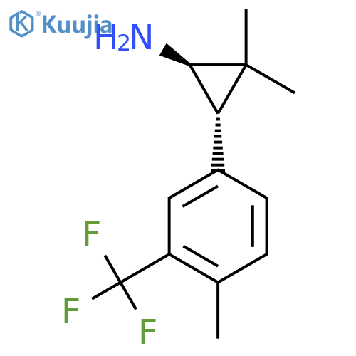 rac-(1R,3S)-2,2-dimethyl-3-4-methyl-3-(trifluoromethyl)phenylcyclopropan-1-amine structure