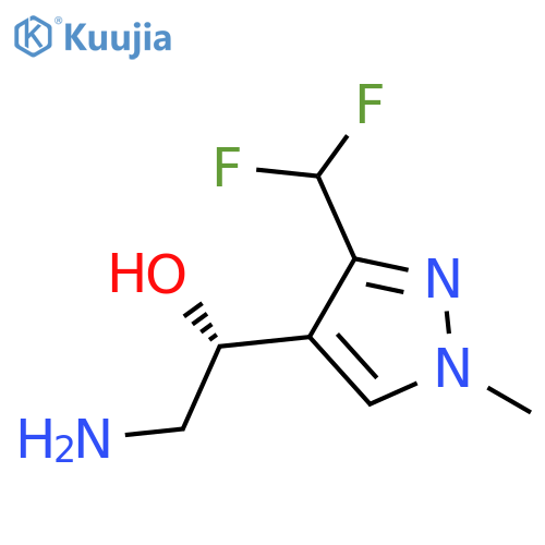 (1R)-2-amino-1-3-(difluoromethyl)-1-methyl-1H-pyrazol-4-ylethan-1-ol structure