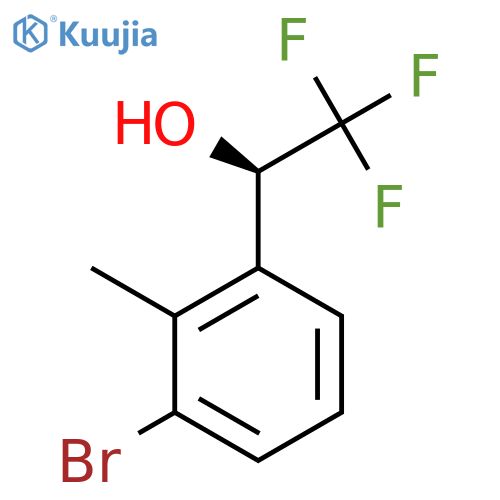 (1R)-1-(3-bromo-2-methylphenyl)-2,2,2-trifluoroethan-1-ol structure