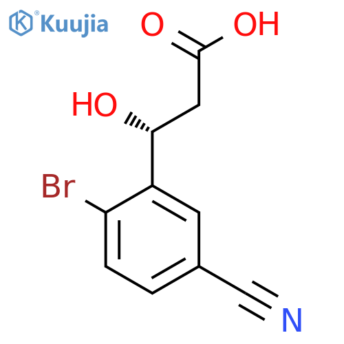 (3R)-3-(2-bromo-5-cyanophenyl)-3-hydroxypropanoic acid structure