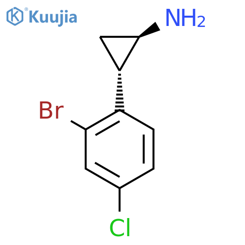 rac-(1R,2S)-2-(2-bromo-4-chlorophenyl)cyclopropan-1-amine structure