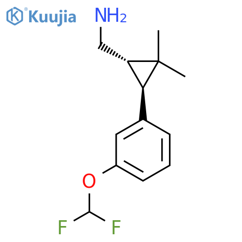 rac-(1R,3R)-3-3-(difluoromethoxy)phenyl-2,2-dimethylcyclopropylmethanamine structure