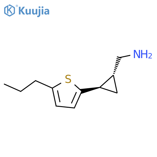 rac-(1R,2R)-2-(5-propylthiophen-2-yl)cyclopropylmethanamine structure