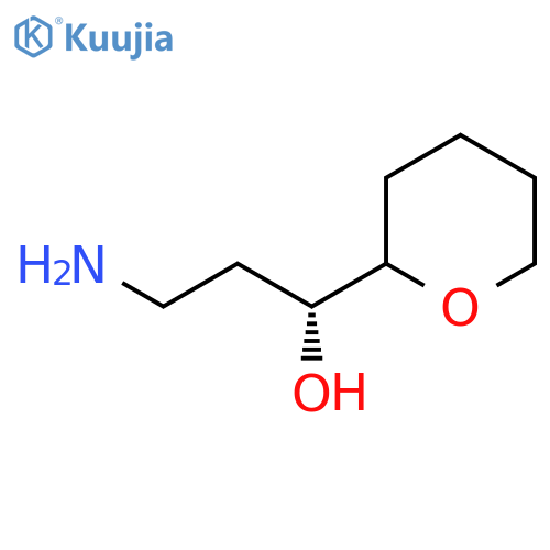 (1R)-3-amino-1-(oxan-2-yl)propan-1-ol structure