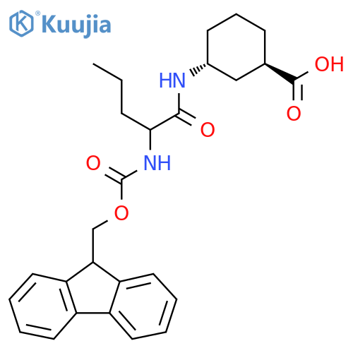 rac-(1R,3R)-3-2-({(9H-fluoren-9-yl)methoxycarbonyl}amino)pentanamidocyclohexane-1-carboxylic acid structure