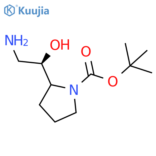 tert-butyl 2-(1R)-2-amino-1-hydroxyethylpyrrolidine-1-carboxylate structure