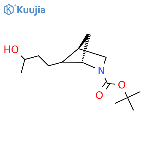 tert-butyl (1S,4R)-5-(3-hydroxybutyl)-2-azabicyclo2.1.1hexane-2-carboxylate structure