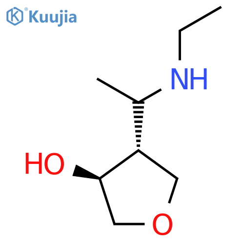 rac-(3R,4S)-4-1-(ethylamino)ethyloxolan-3-ol structure