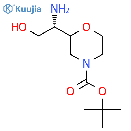 tert-butyl 2-[(1S)-1-amino-2-hydroxyethyl]morpholine-4-carboxylate structure