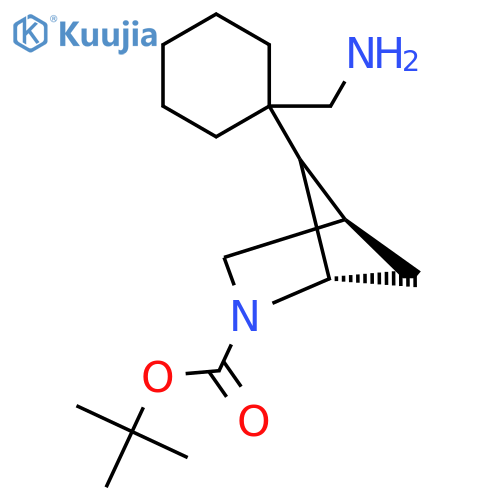 tert-butyl (1S,4R)-5-1-(aminomethyl)cyclohexyl-2-azabicyclo2.1.1hexane-2-carboxylate structure