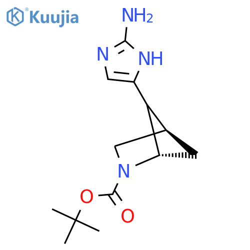 tert-butyl (1S,4R)-5-(2-amino-1H-imidazol-5-yl)-2-azabicyclo2.1.1hexane-2-carboxylate structure