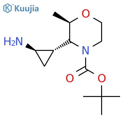 tert-butyl (2R)-3-(1RS,2RS)-2-aminocyclopropyl-2-methylmorpholine-4-carboxylate structure