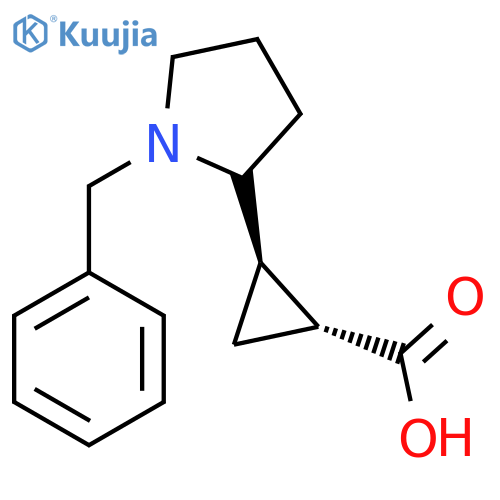 rac-(1R,2R)-2-(1-benzylpyrrolidin-2-yl)cyclopropane-1-carboxylic acid structure