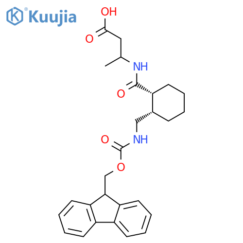 rac-3-{(1R,2S)-2-({(9H-fluoren-9-yl)methoxycarbonyl}amino)methylcyclohexylformamido}butanoic acid structure