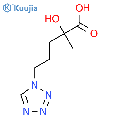 2-hydroxy-2-methyl-5-(1H-1,2,3,4-tetrazol-1-yl)pentanoic acid structure