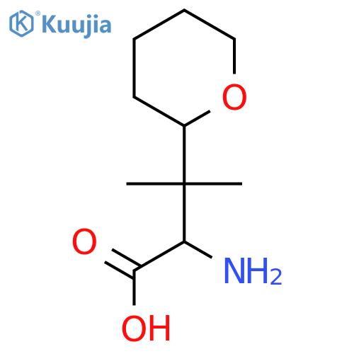 2-Amino-3-methyl-3-(oxan-2-yl)butanoic acid structure