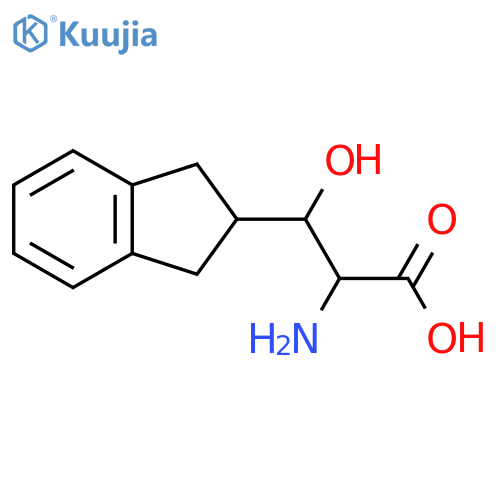 2-amino-3-(2,3-dihydro-1H-inden-2-yl)-3-hydroxypropanoic acid structure