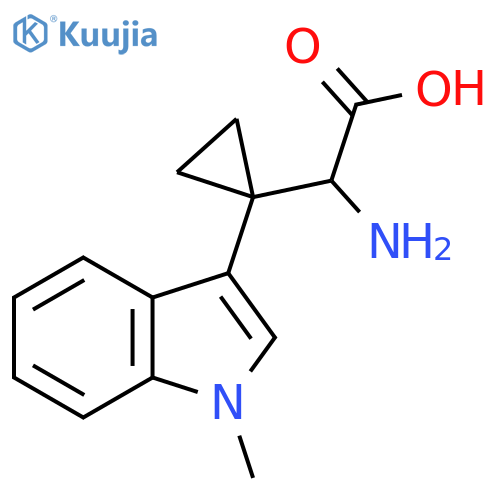 2-amino-2-1-(1-methyl-1H-indol-3-yl)cyclopropylacetic acid structure
