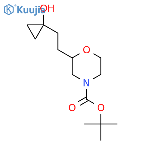 tert-butyl 2-2-(1-hydroxycyclopropyl)ethylmorpholine-4-carboxylate structure