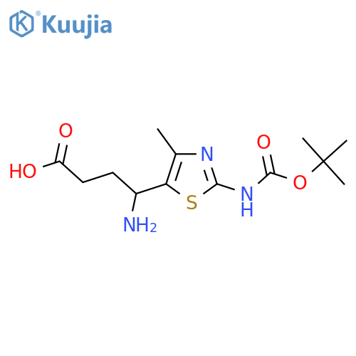 4-amino-4-(2-{(tert-butoxy)carbonylamino}-4-methyl-1,3-thiazol-5-yl)butanoic acid structure