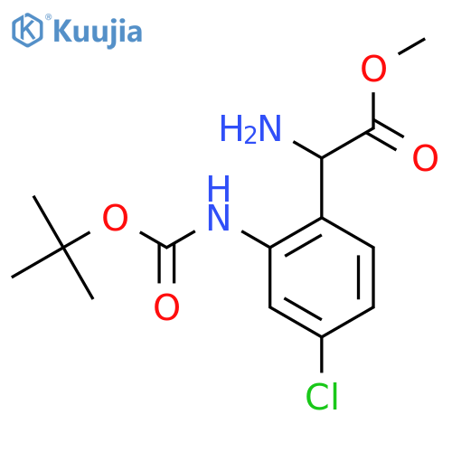 methyl 2-amino-2-(2-{(tert-butoxy)carbonylamino}-4-chlorophenyl)acetate structure