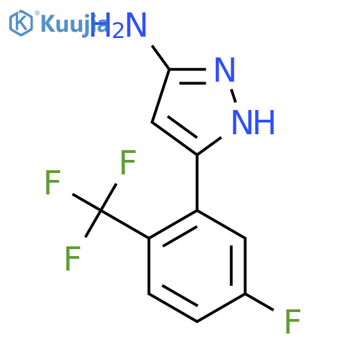 5-5-fluoro-2-(trifluoromethyl)phenyl-1H-pyrazol-3-amine structure