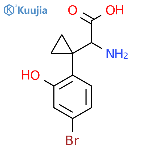 2-amino-2-1-(4-bromo-2-hydroxyphenyl)cyclopropylacetic acid structure