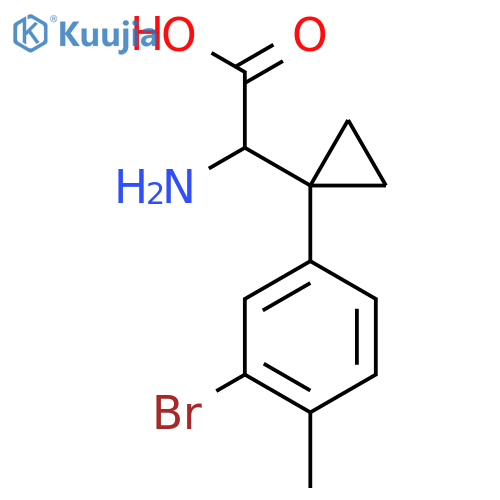 2-amino-2-1-(3-bromo-4-methylphenyl)cyclopropylacetic acid structure
