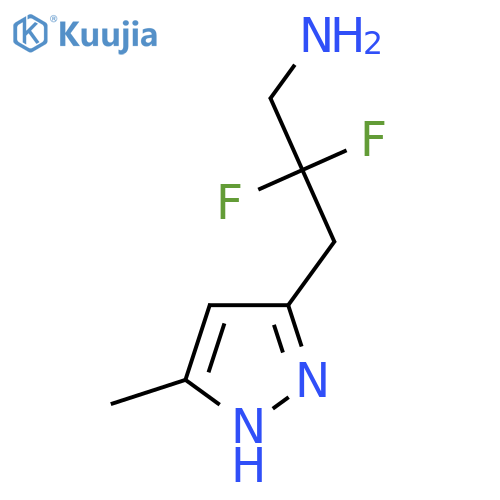 2,2-difluoro-3-(5-methyl-1H-pyrazol-3-yl)propan-1-amine structure