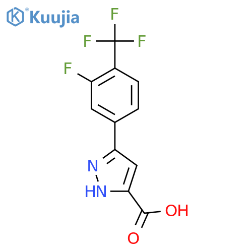 5-3-fluoro-4-(trifluoromethyl)phenyl-1H-pyrazole-3-carboxylic acid structure