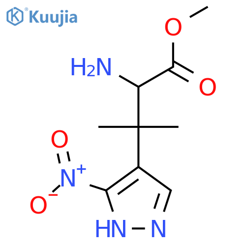 methyl 2-amino-3-methyl-3-(3-nitro-1H-pyrazol-4-yl)butanoate structure