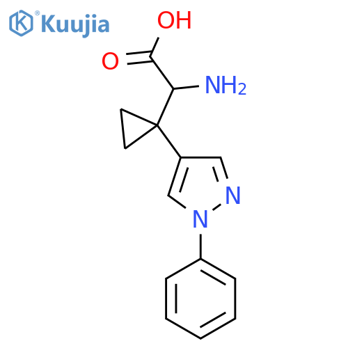 2-amino-2-1-(1-phenyl-1H-pyrazol-4-yl)cyclopropylacetic acid structure