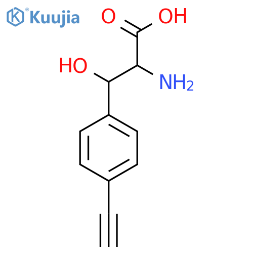 2-amino-3-(4-ethynylphenyl)-3-hydroxypropanoic acid structure