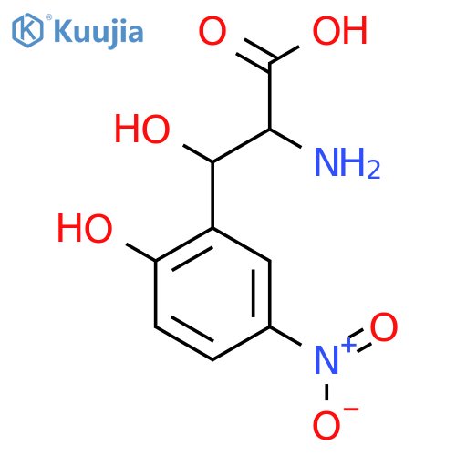 2-amino-3-hydroxy-3-(2-hydroxy-5-nitrophenyl)propanoic acid structure