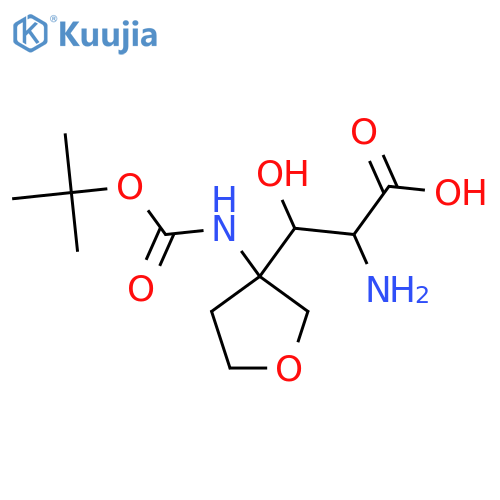 2-amino-3-(3-{(tert-butoxy)carbonylamino}oxolan-3-yl)-3-hydroxypropanoic acid structure
