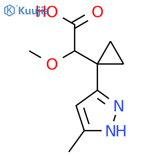 2-methoxy-2-1-(5-methyl-1H-pyrazol-3-yl)cyclopropylacetic acid structure