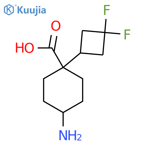 4-amino-1-(3,3-difluorocyclobutyl)cyclohexane-1-carboxylic acid structure