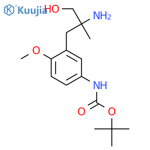 tert-butyl N-3-(2-amino-3-hydroxy-2-methylpropyl)-4-methoxyphenylcarbamate structure