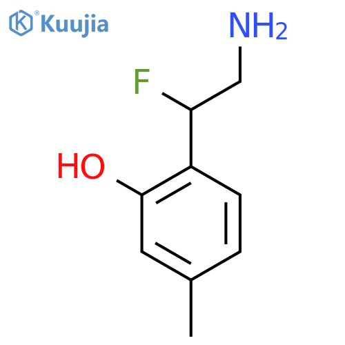 2-(2-amino-1-fluoroethyl)-5-methylphenol structure