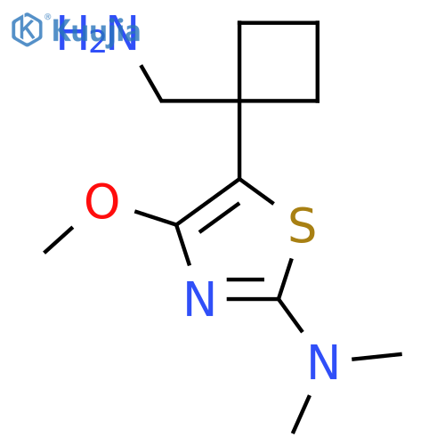 5-1-(aminomethyl)cyclobutyl-4-methoxy-N,N-dimethyl-1,3-thiazol-2-amine structure