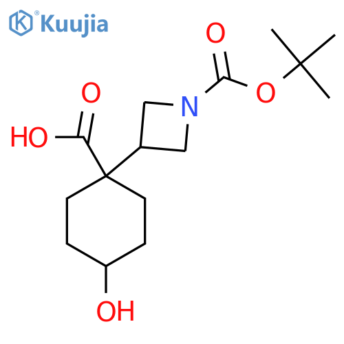 1-{1-(tert-butoxy)carbonylazetidin-3-yl}-4-hydroxycyclohexane-1-carboxylic acid structure