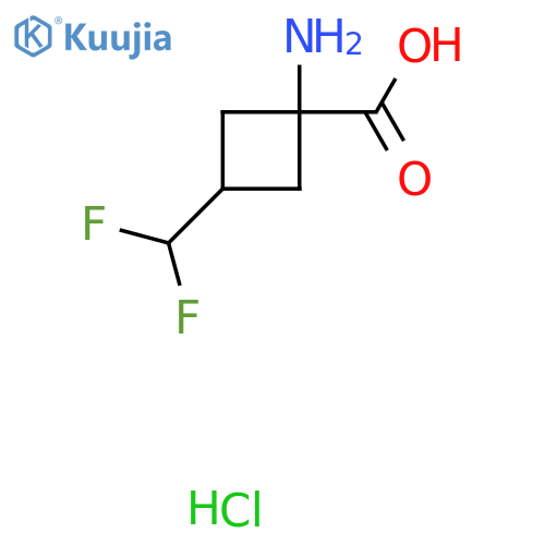 1-amino-3-(difluoromethyl)cyclobutane-1-carboxylic acid hydrochloride, Mixture of diastereomers structure