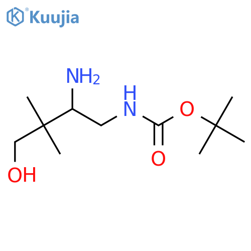 tert-butyl N-(2-amino-4-hydroxy-3,3-dimethylbutyl)carbamate structure